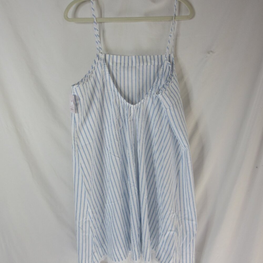 Auden Nightgown Sleep Dress Shortie Striped Cotton Blue White Size Small NWT - Picture 2 of 7